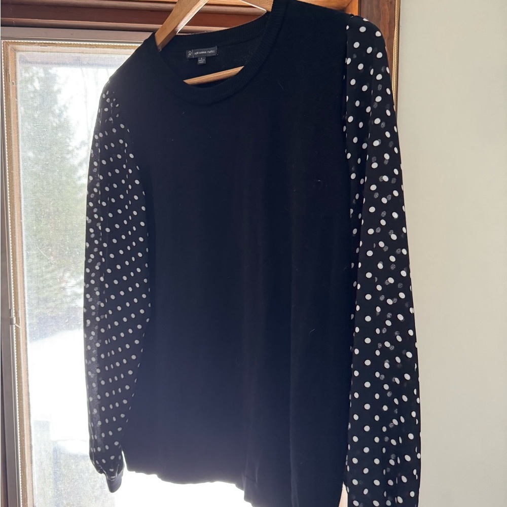 Adrianna papell black long sleeve blouse NWOT
